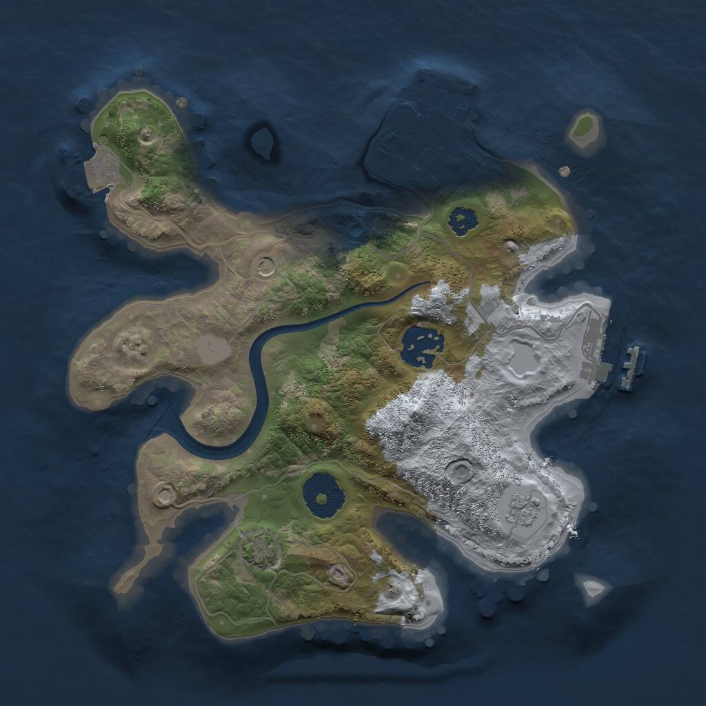 Rust Map: Procedural Map, Size: 2500, Seed: 1440, 7 Monuments