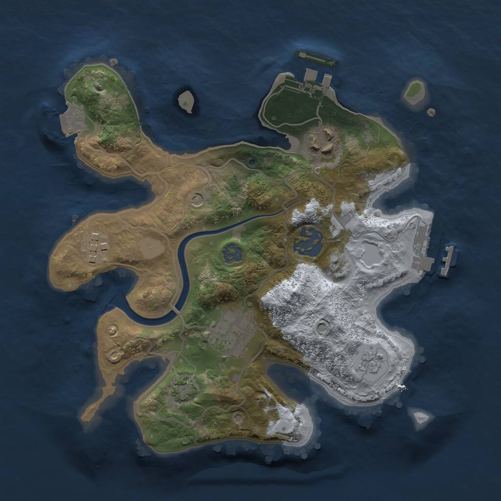 Rust Map: Procedural Map, Size: 2500, Seed: 1440, 12 Monuments