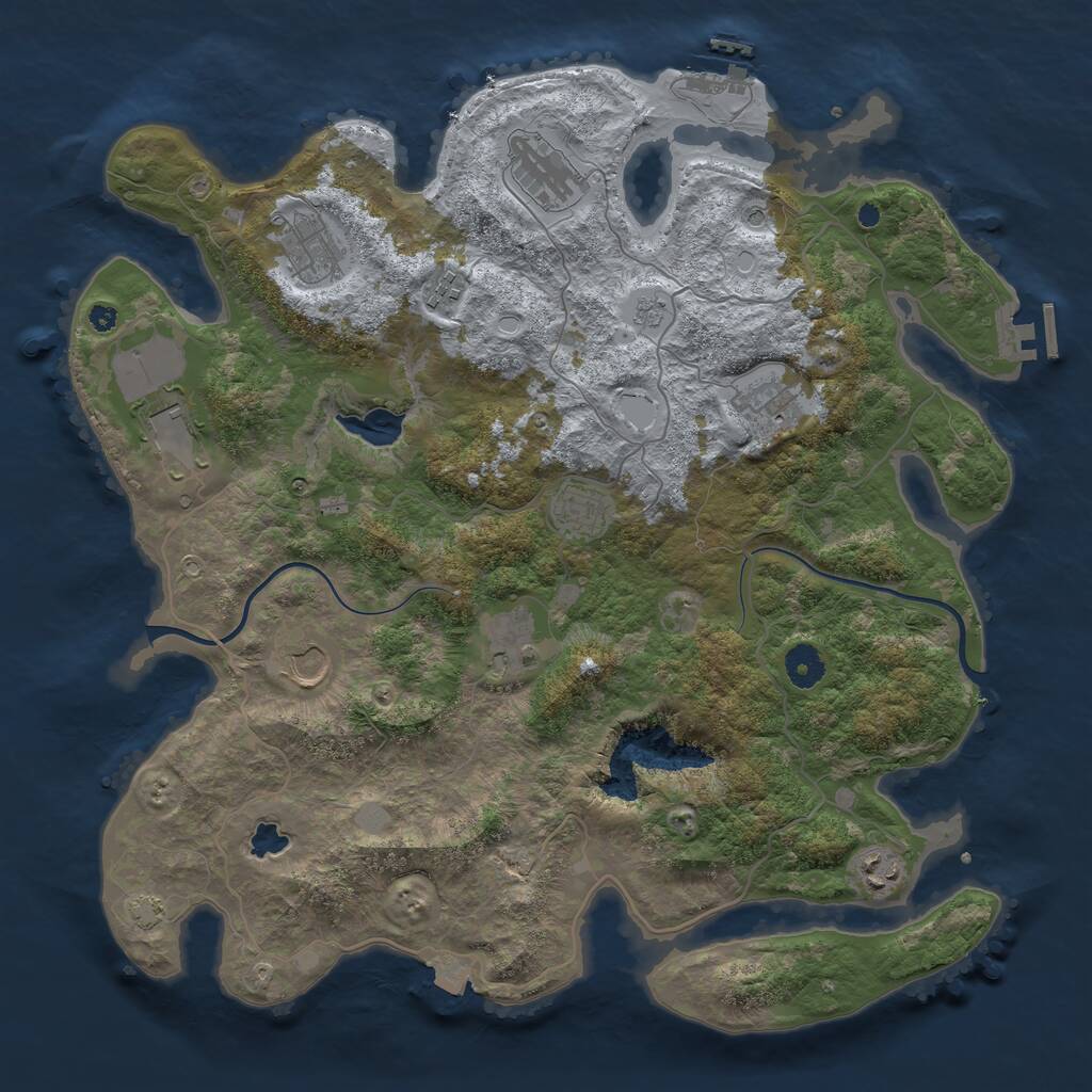 Rust Map: Procedural Map, Size: 4000, Seed: 1986251522, 15 Monuments