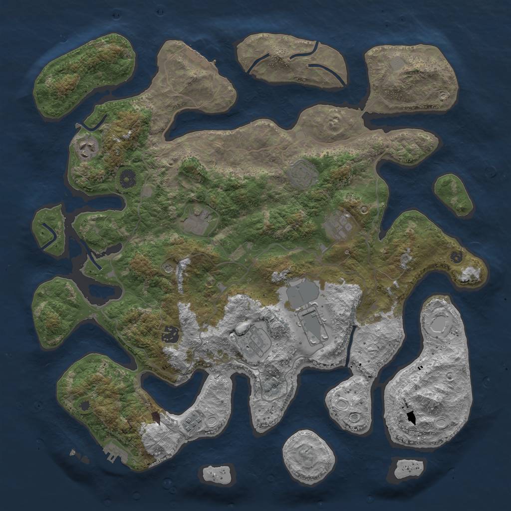 Rust Map: Procedural Map, Size: 4250, Seed: 945222, 16 Monuments