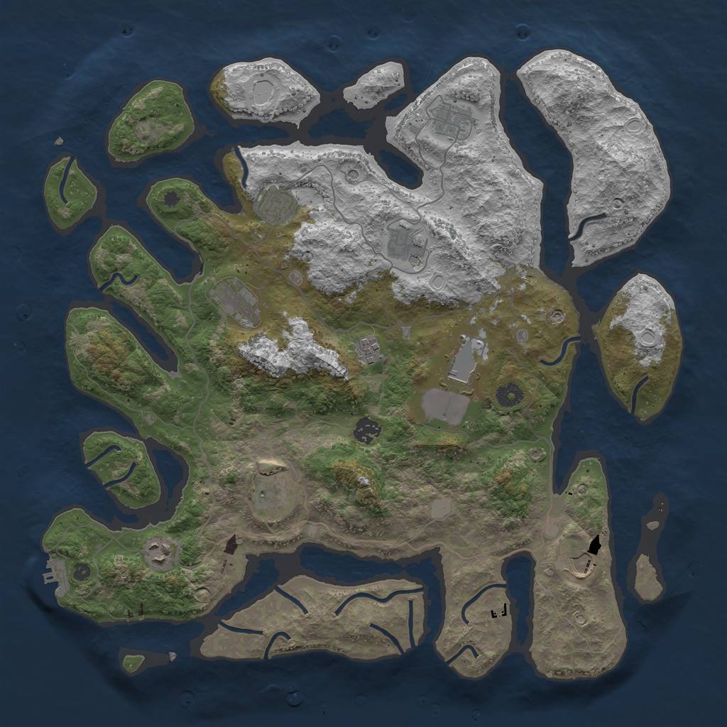 Rust Map: Procedural Map, Size: 4250, Seed: 18008, 17 Monuments