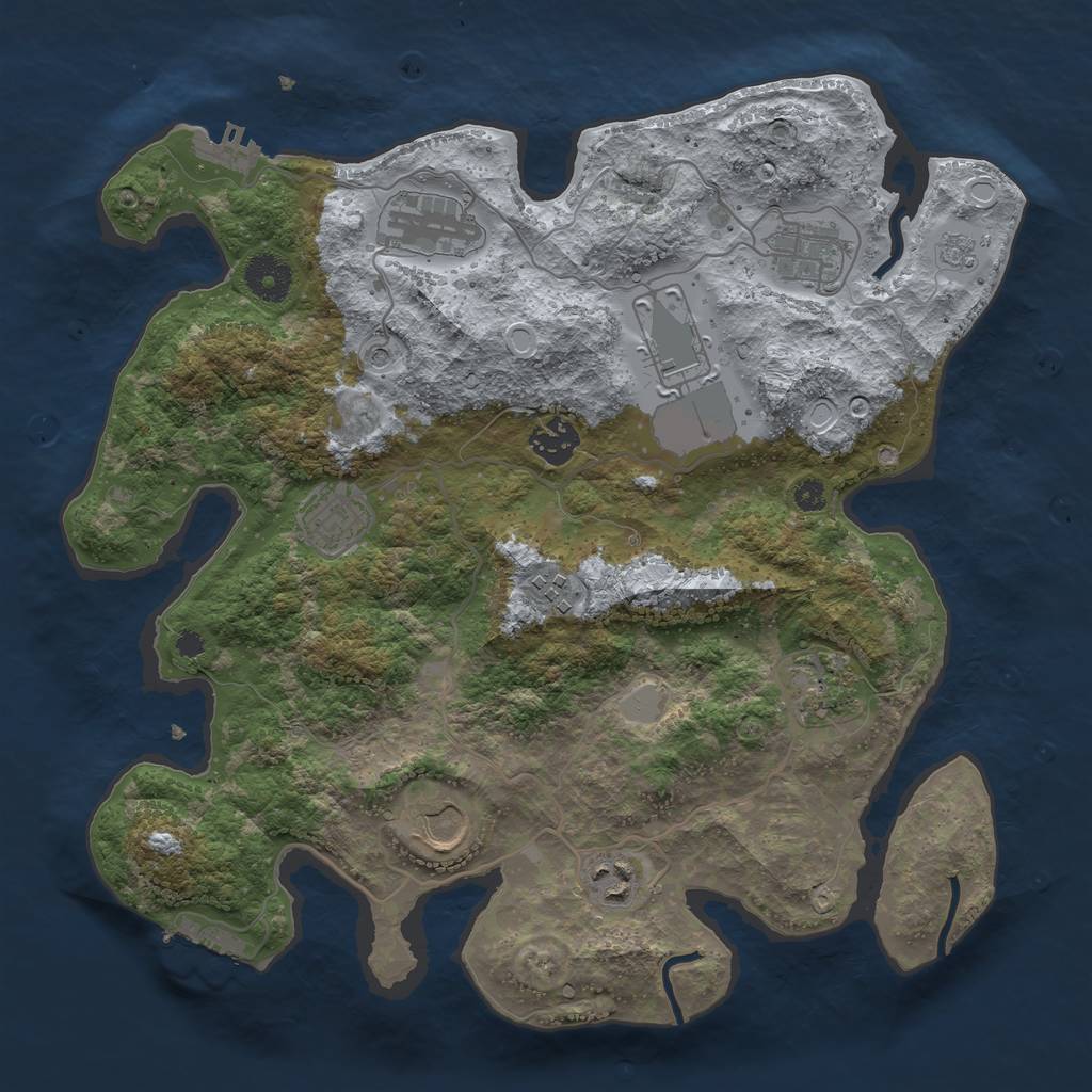 Rust Map: Procedural Map, Size: 3500, Seed: 81980808, 16 Monuments