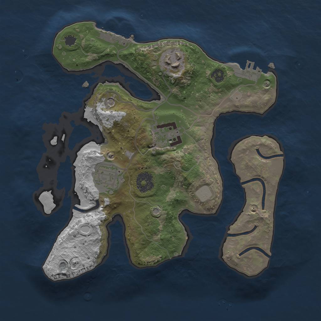 Rust Map: Procedural Map, Size: 2500, Seed: 565646544, 11 Monuments