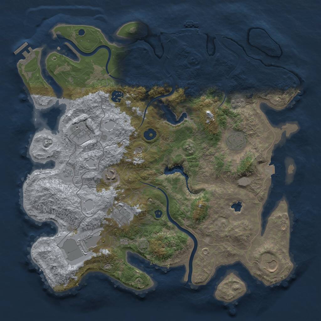 Rust Map: Procedural Map, Size: 4000, Seed: 535235352, 14 Monuments