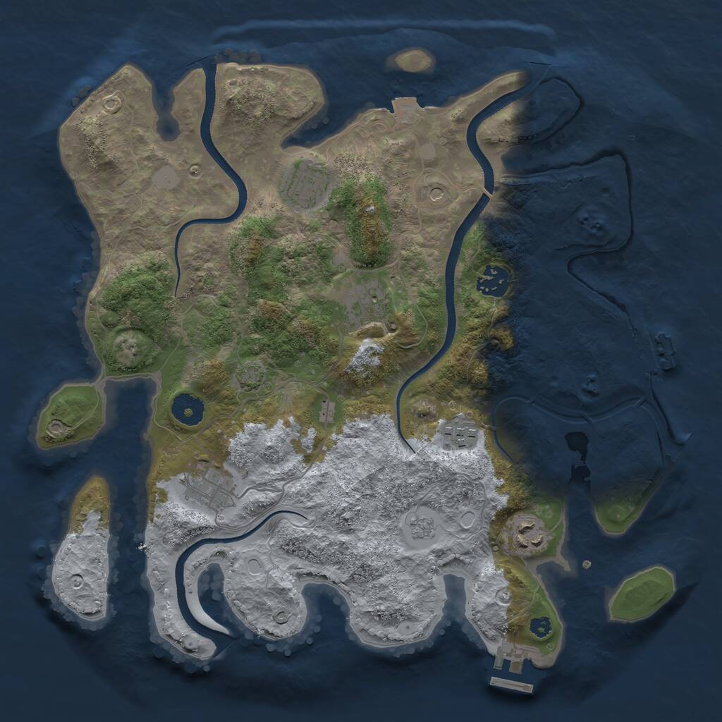 Rust Map: Procedural Map, Size: 3400, Seed: 1852817309, 12 Monuments