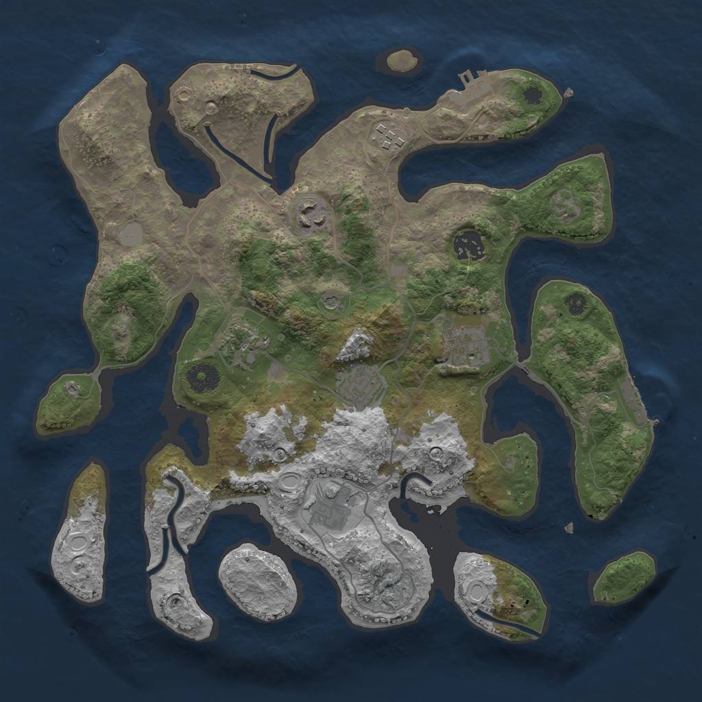 Rust Map: Procedural Map, Size: 3400, Seed: 1852817309, 15 Monuments