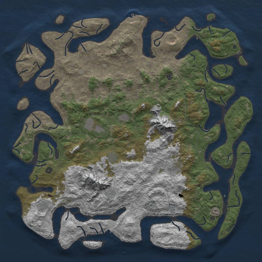 Rust Map: Procedural Map, Size: 6000, Seed: 794590104, 19 Monuments