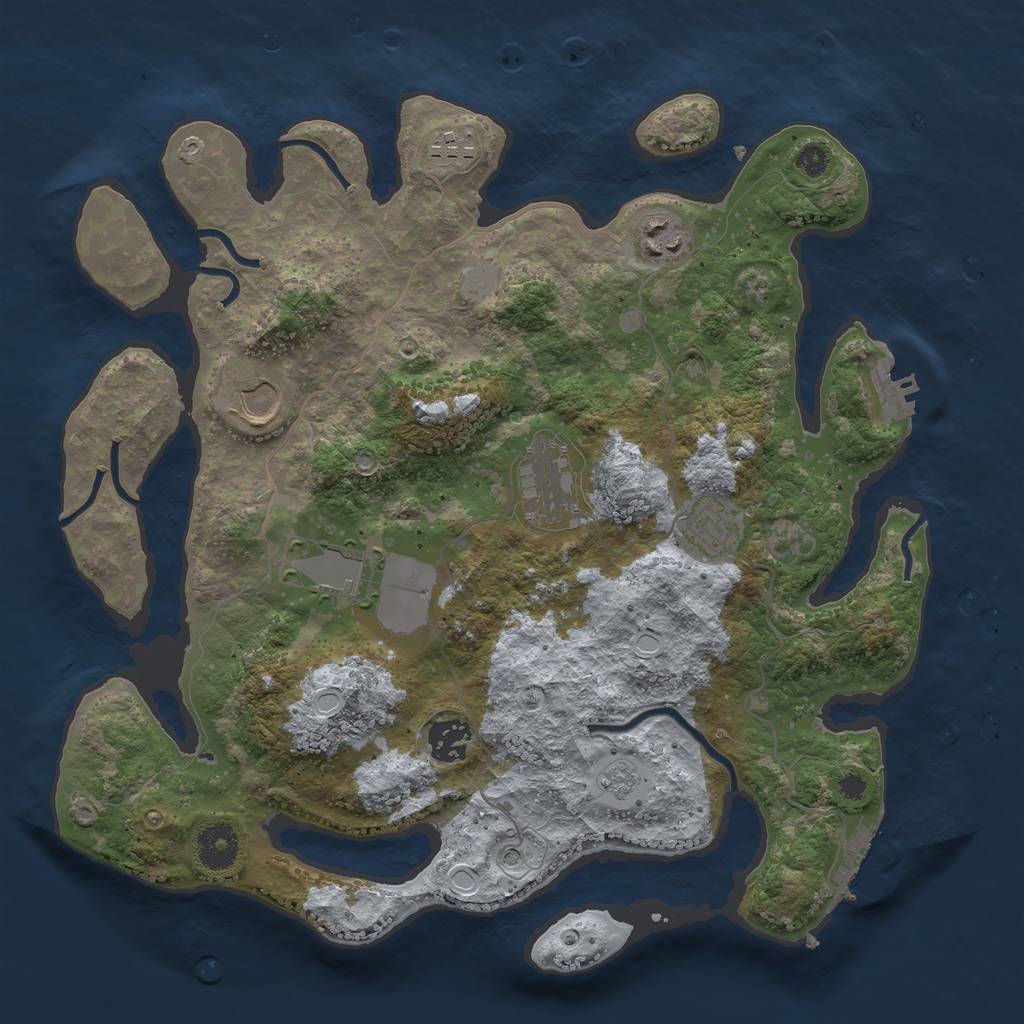 Rust Map: Procedural Map, Size: 3500, Seed: 8754652, 14 Monuments