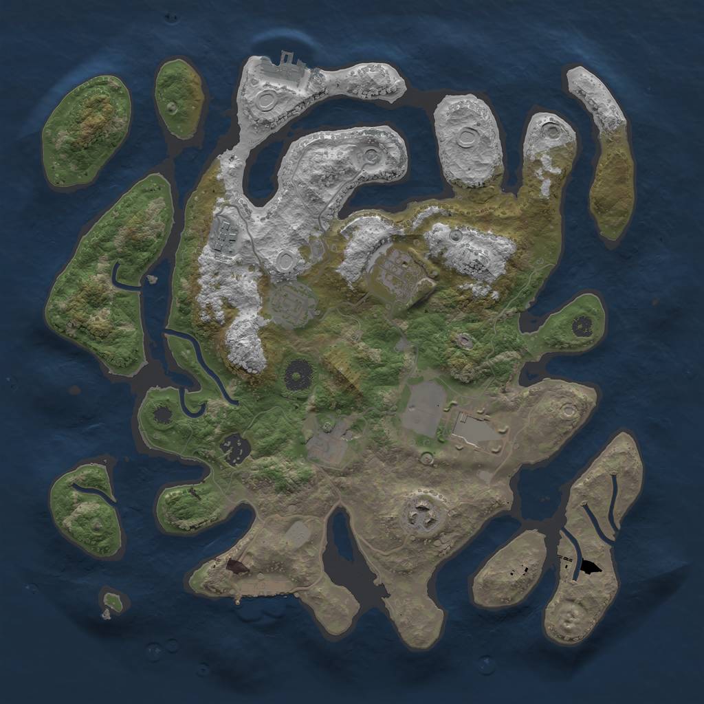 Rust Map: Procedural Map, Size: 3500, Seed: 945441215, 15 Monuments