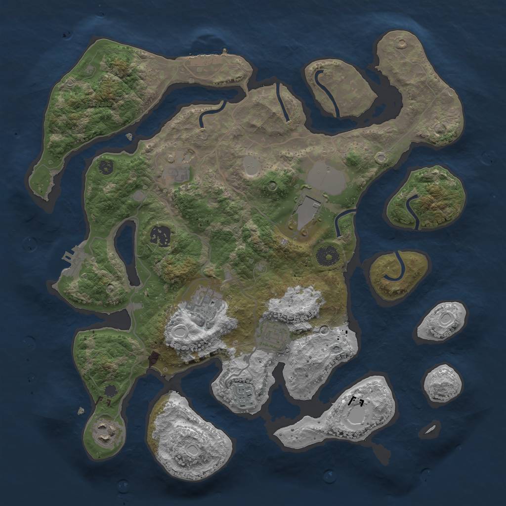 Rust Map: Procedural Map, Size: 3500, Seed: 1651125294, 14 Monuments