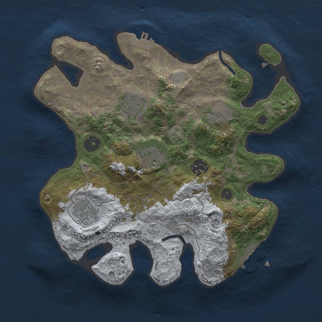 Rust Map: Procedural Map, Size: 3000, Seed: 1400314914, 14 Monuments