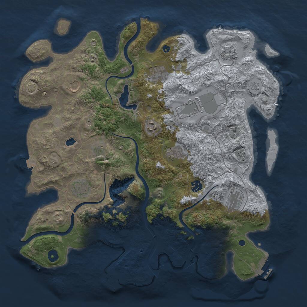Rust Map: Procedural Map, Size: 4000, Seed: 4000420, 17 Monuments