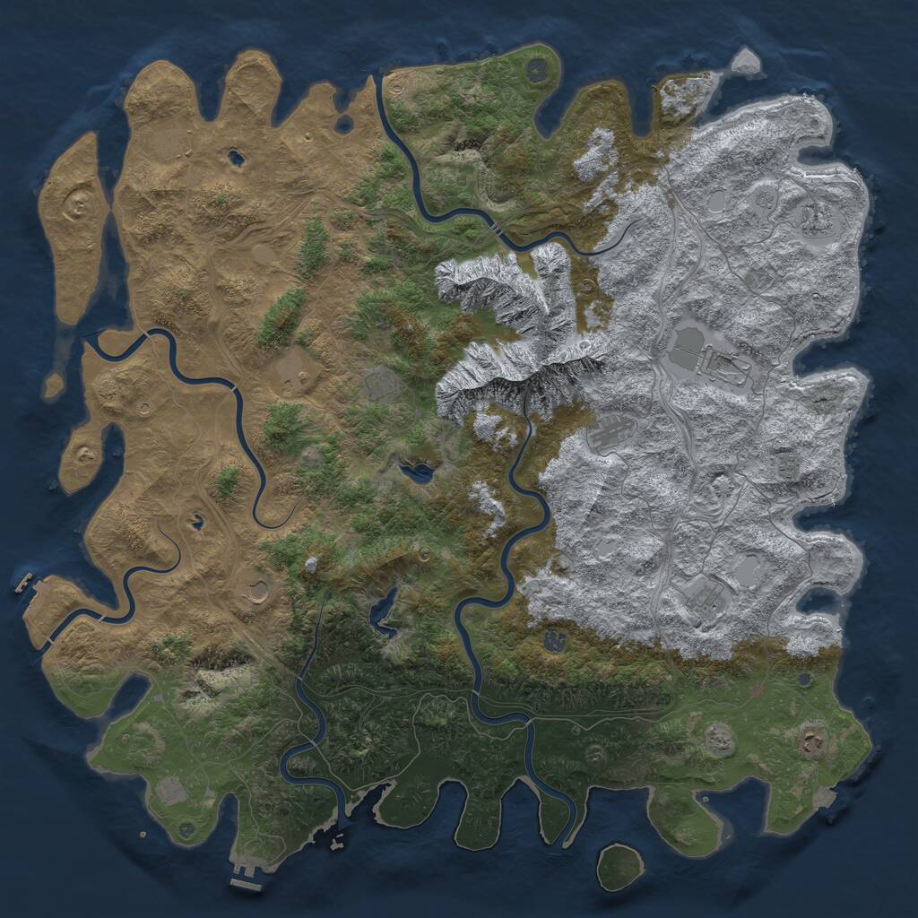 Rust Map: Procedural Map, Size: 6000, Seed: 1668656087, 19 Monuments