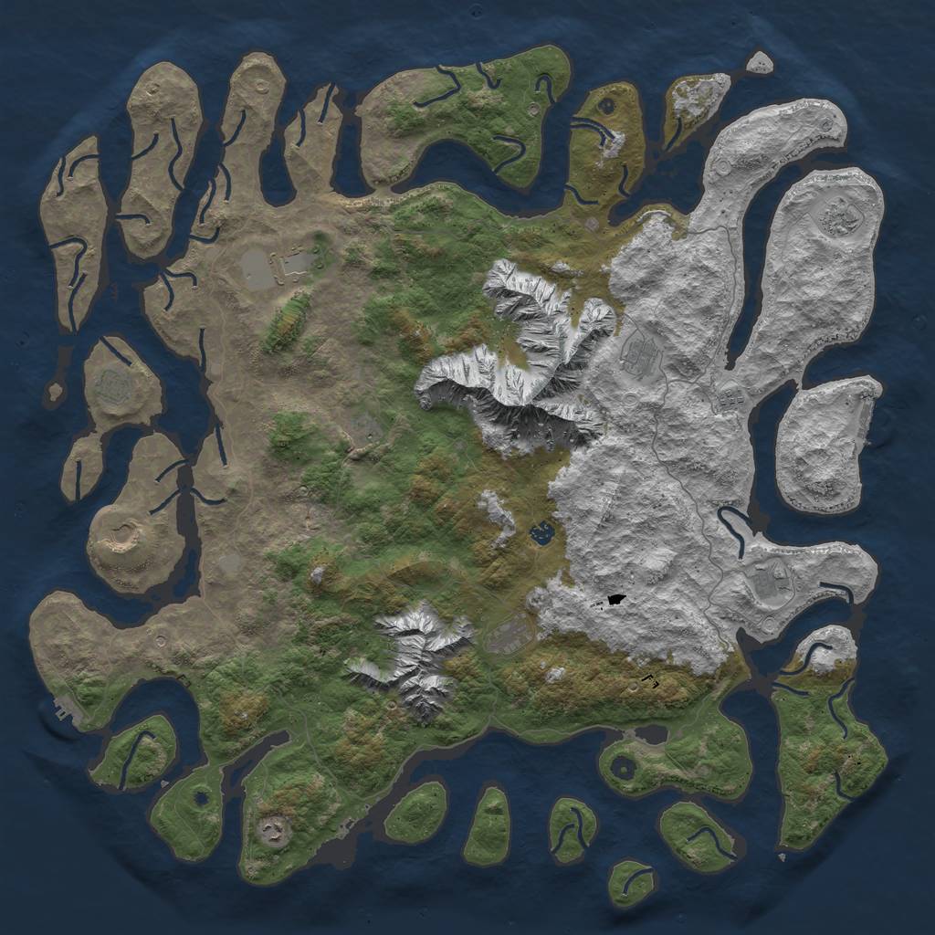 Rust Map: Procedural Map, Size: 6000, Seed: 1668656087, 19 Monuments