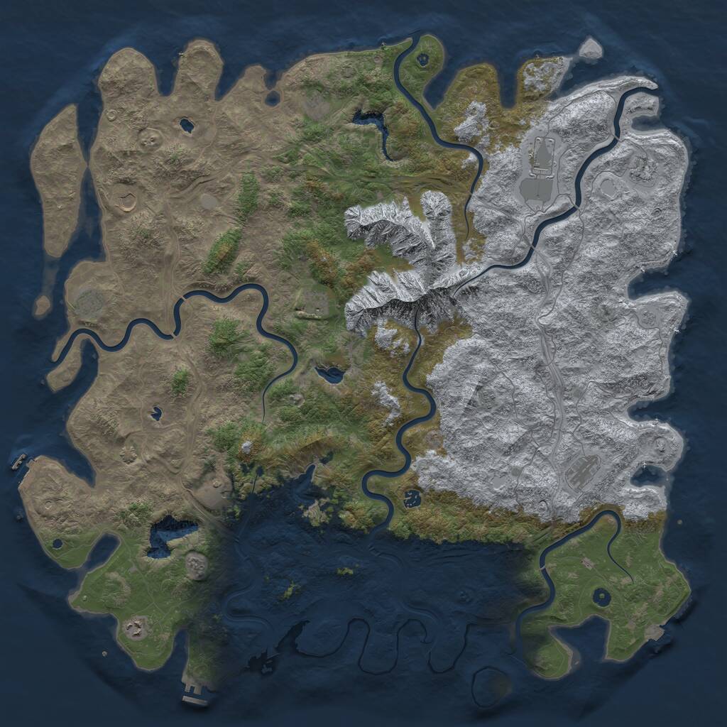 Rust Map: Procedural Map, Size: 6000, Seed: 1668656087, 17 Monuments