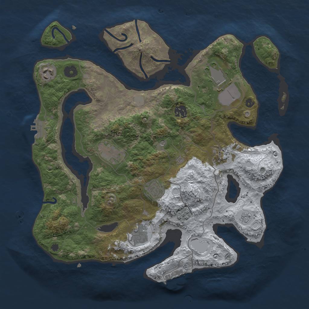 Rust Map: Procedural Map, Size: 3600, Seed: 111, 17 Monuments