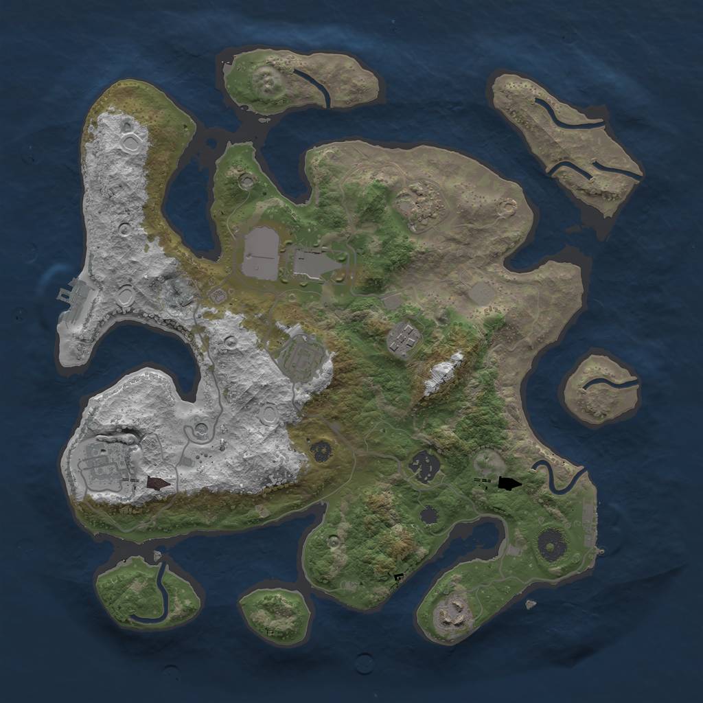 Rust Map: Procedural Map, Size: 3500, Seed: 135008710, 15 Monuments