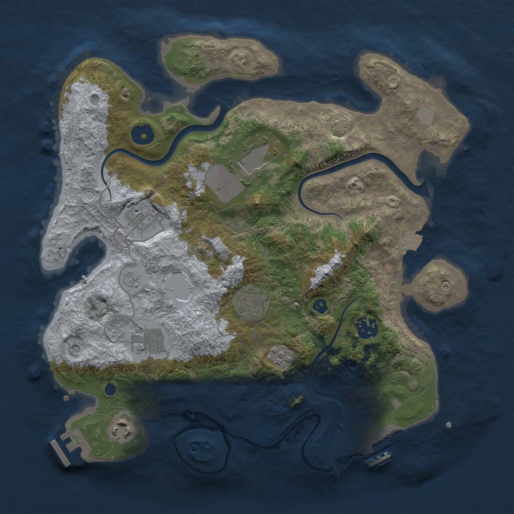 Rust Map: Procedural Map, Size: 3500, Seed: 135008710, 13 Monuments