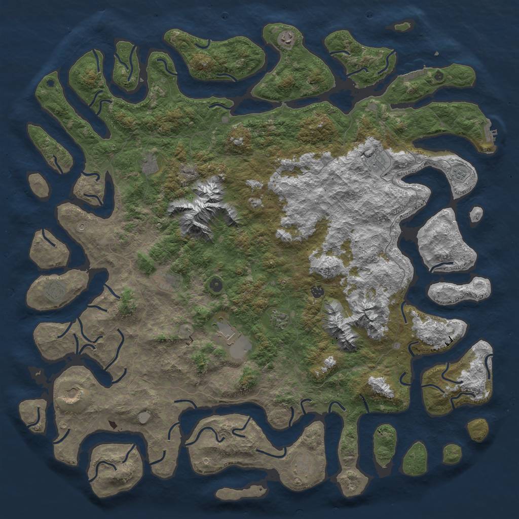 Rust Map: Procedural Map, Size: 6000, Seed: 67882025, 19 Monuments