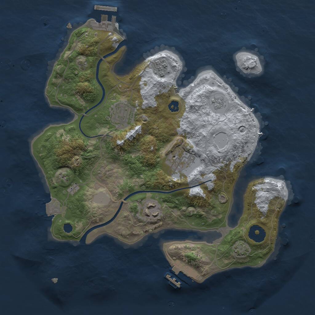 Rust Map: Procedural Map, Size: 2800, Seed: 35, 9 Monuments