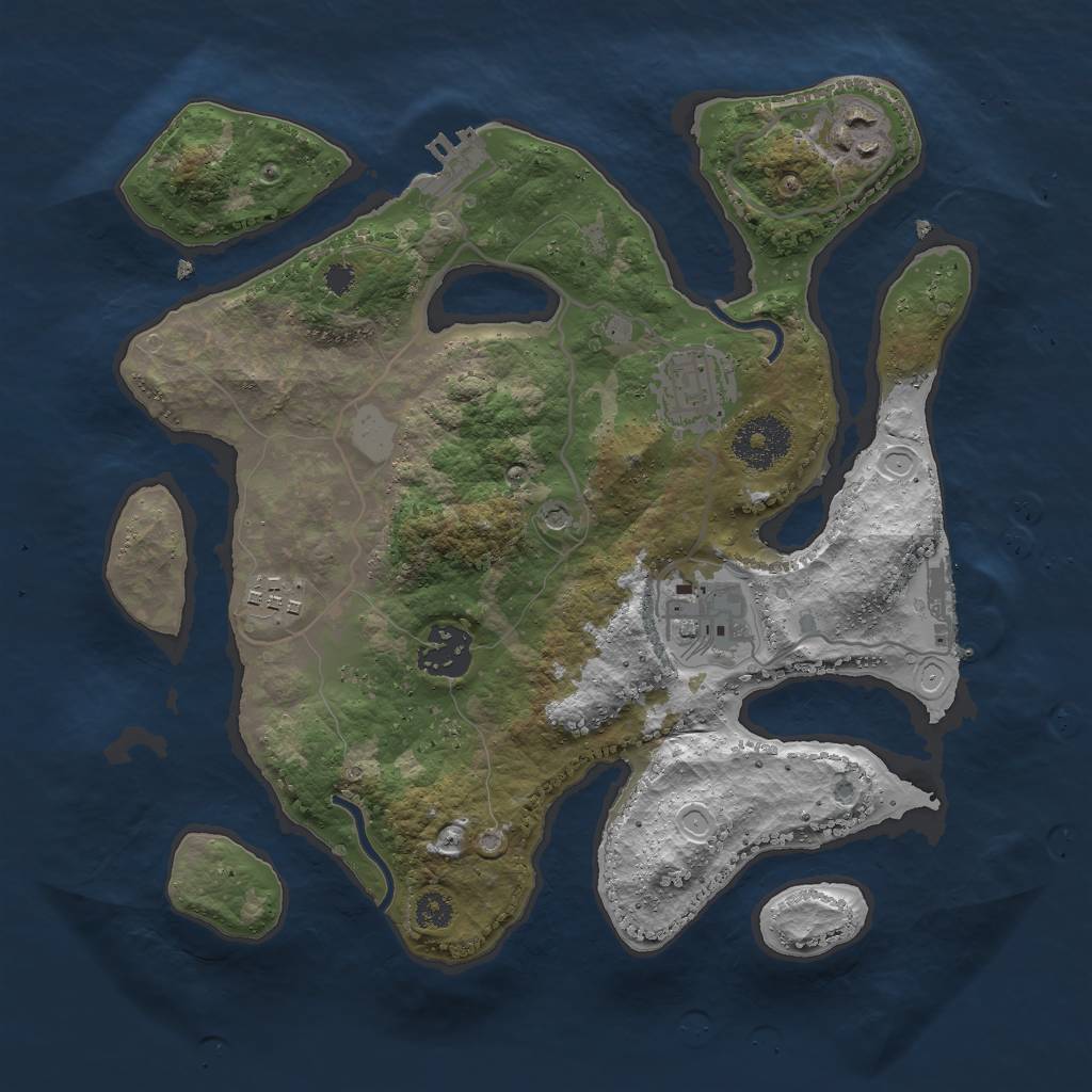 Rust Map: Procedural Map, Size: 3000, Seed: 6368, 13 Monuments