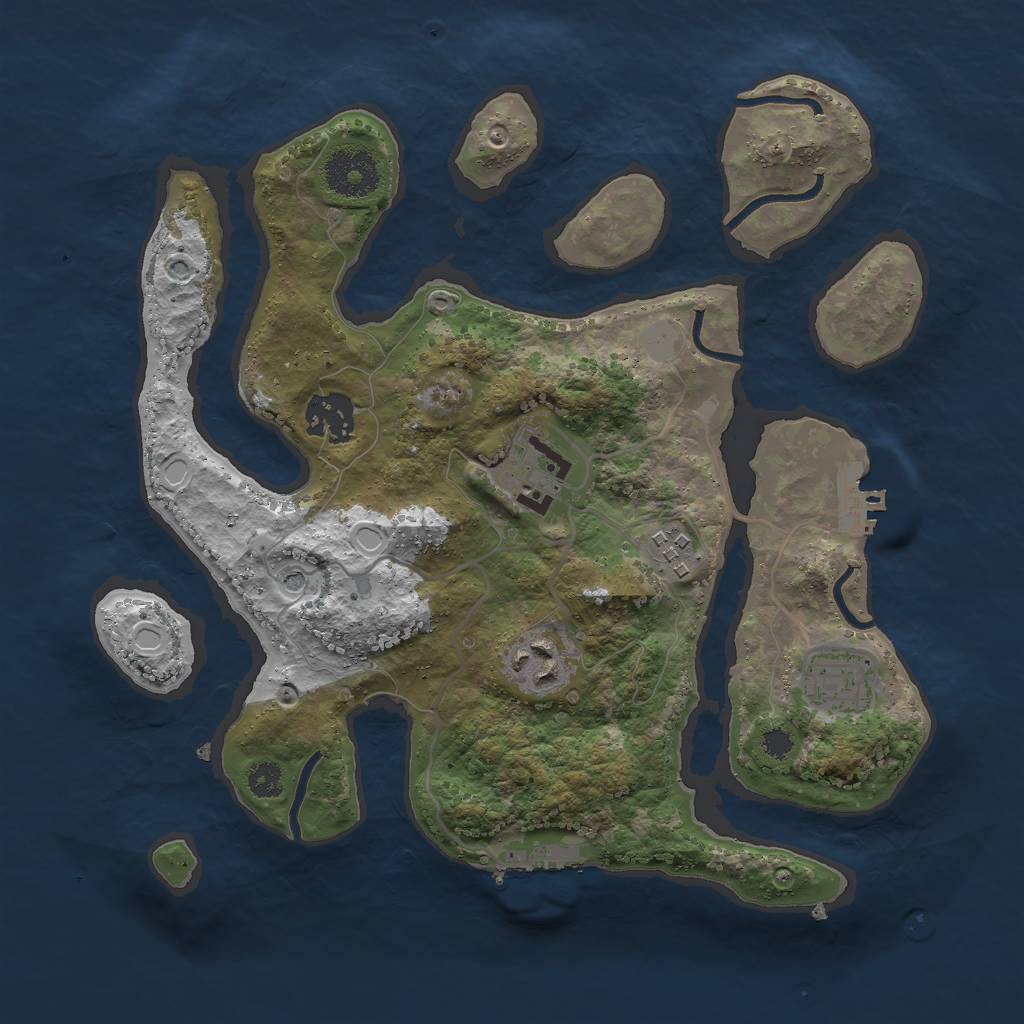 Rust Map: Procedural Map, Size: 3000, Seed: 2425879, 13 Monuments