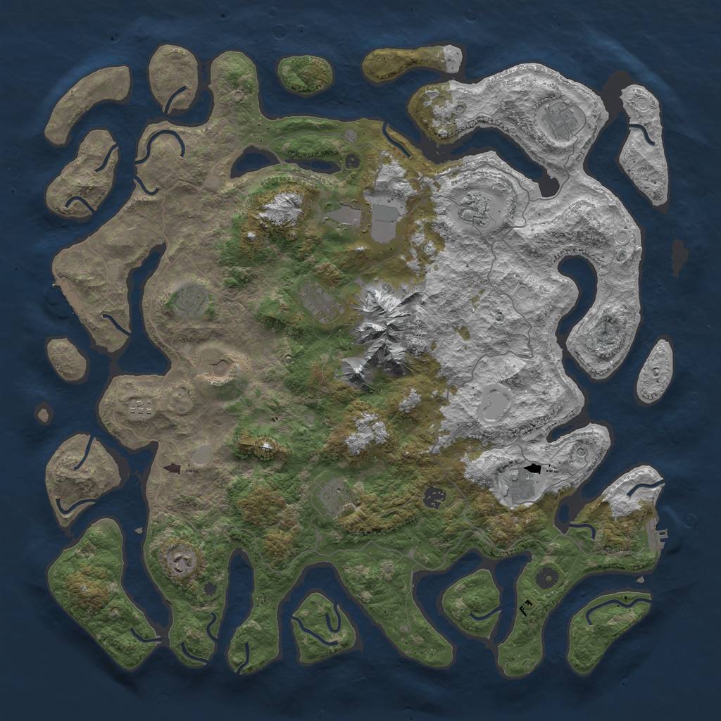 Rust Map: Procedural Map, Size: 5000, Seed: 81559170, 19 Monuments