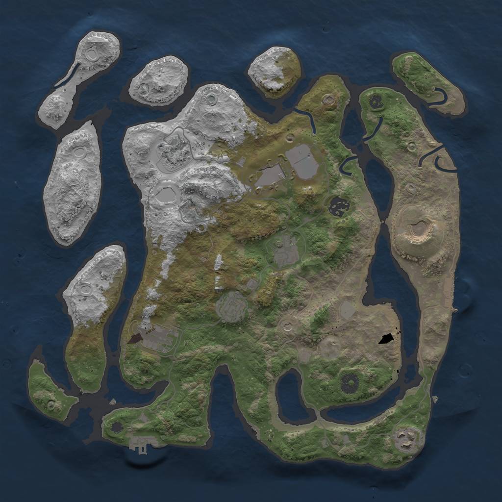 Rust Map: Procedural Map, Size: 3767, Seed: 47766976, 16 Monuments