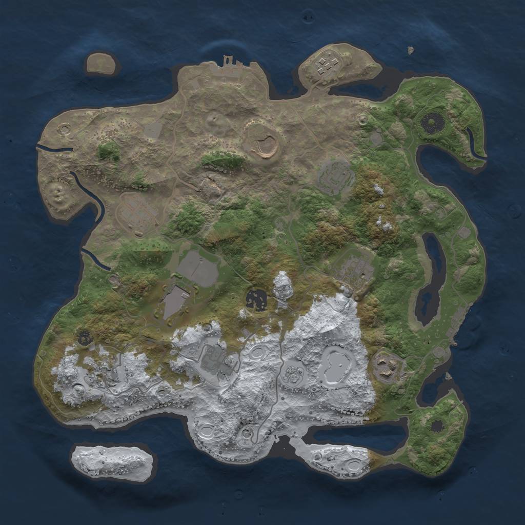Rust Map: Procedural Map, Size: 3500, Seed: 29485, 19 Monuments