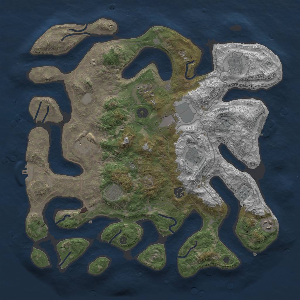 Rust Map: Procedural Map, Size: 4000, Seed: 972578171, 17 Monuments