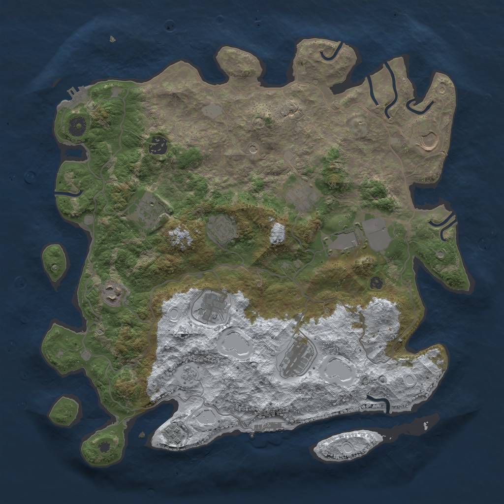 Rust Map: Procedural Map, Size: 4000, Seed: 1644272596, 19 Monuments