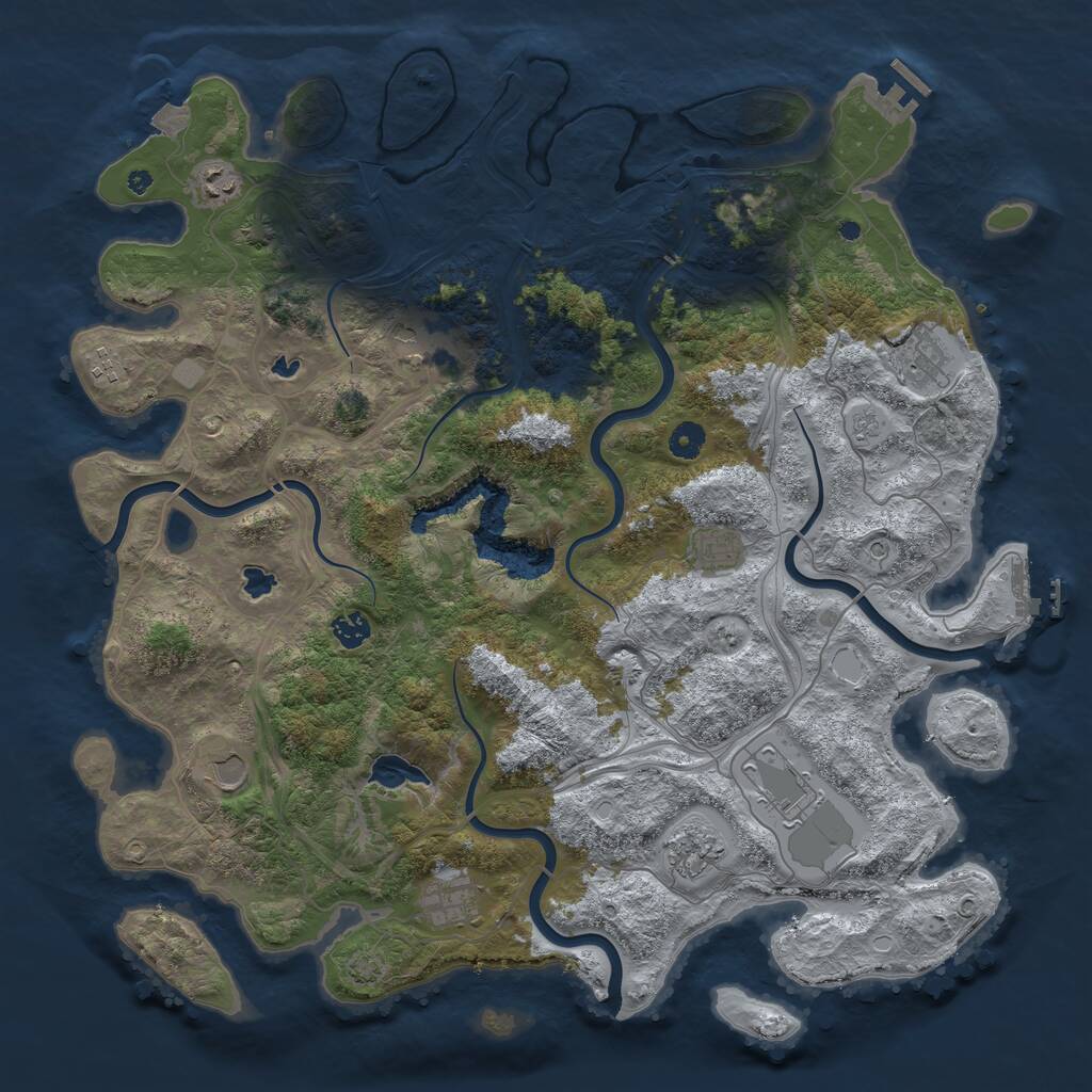 Rust Map: Procedural Map, Size: 4500, Seed: 1522531, 16 Monuments