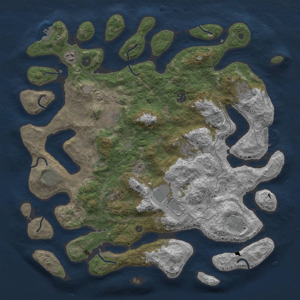 Rust Map: Procedural Map, Size: 4500, Seed: 1522531, 18 Monuments