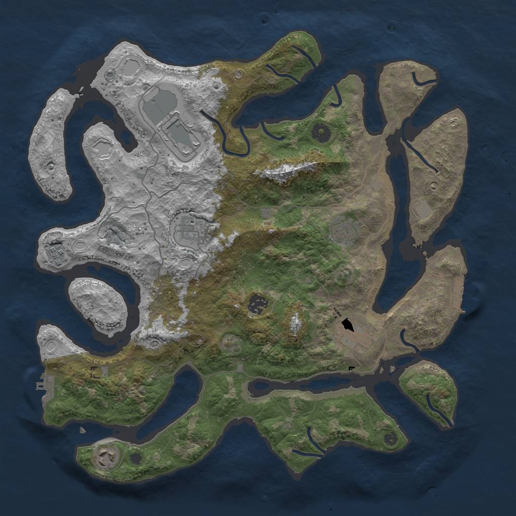 Rust Map: Procedural Map, Size: 4000, Seed: 7569, 15 Monuments