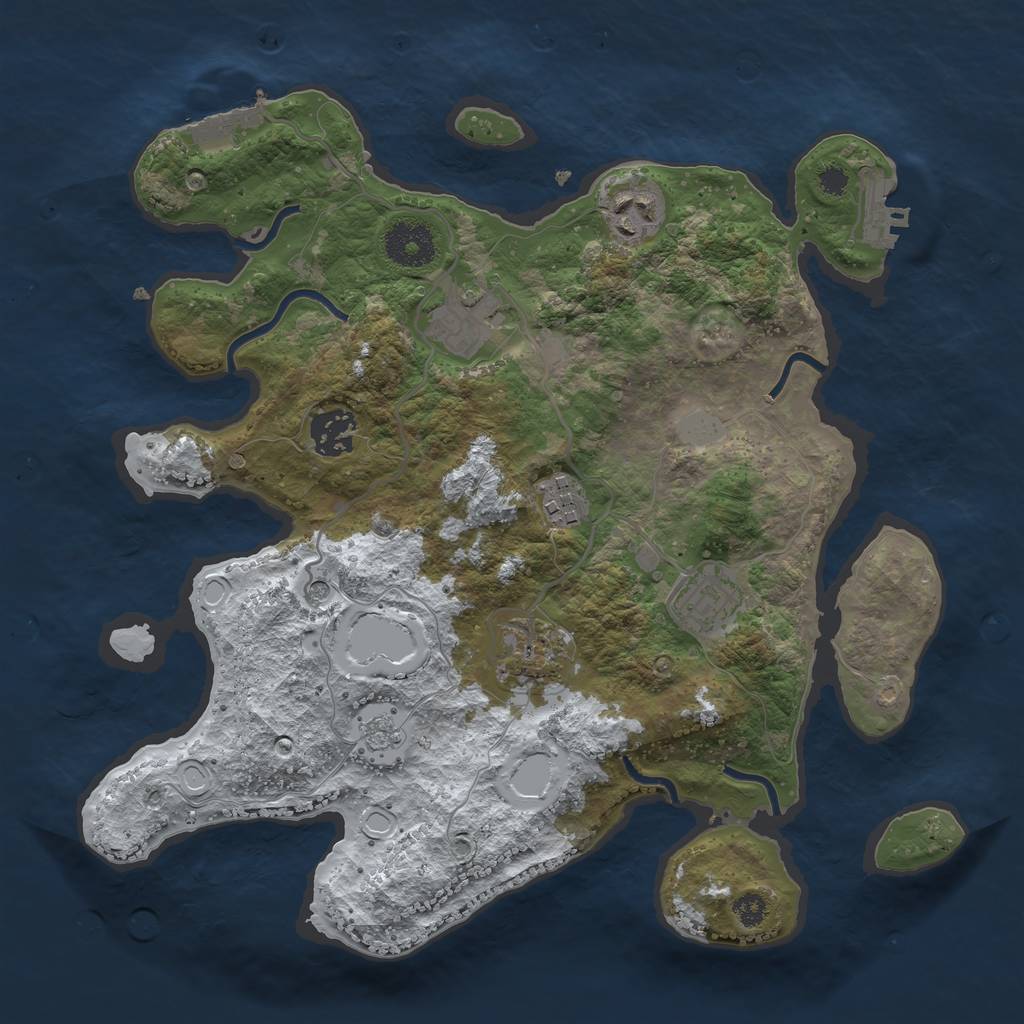 Rust Map: Procedural Map, Size: 3200, Seed: 254569, 15 Monuments