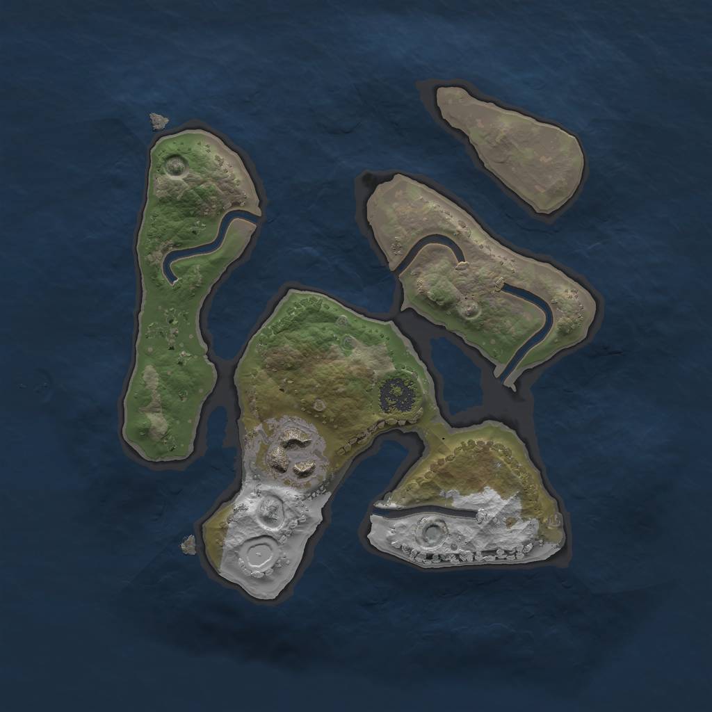 Rust Map: Procedural Map, Size: 2000, Seed: 485090900, 6 Monuments