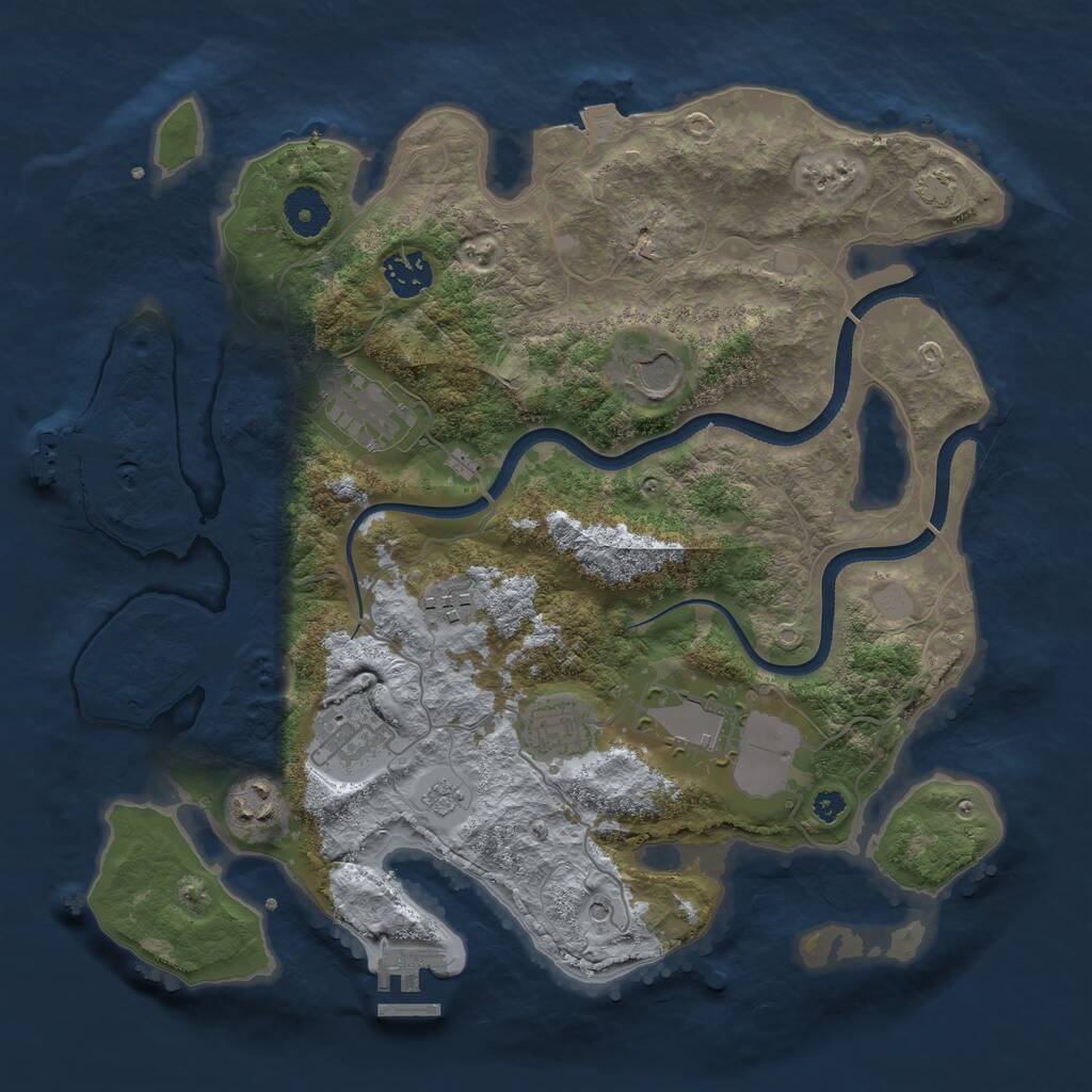 Rust Map: Procedural Map, Size: 3500, Seed: 1522067789, 14 Monuments