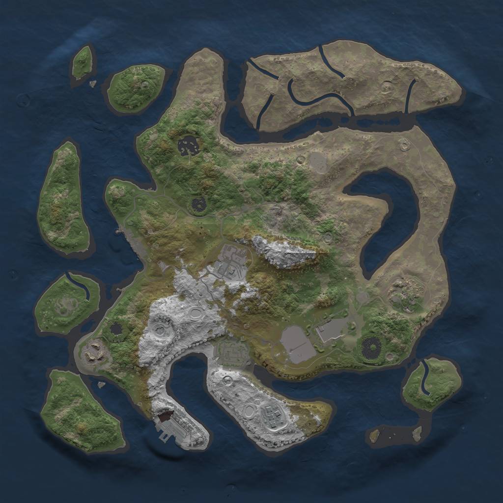 Rust Map: Procedural Map, Size: 3500, Seed: 1522067789, 15 Monuments