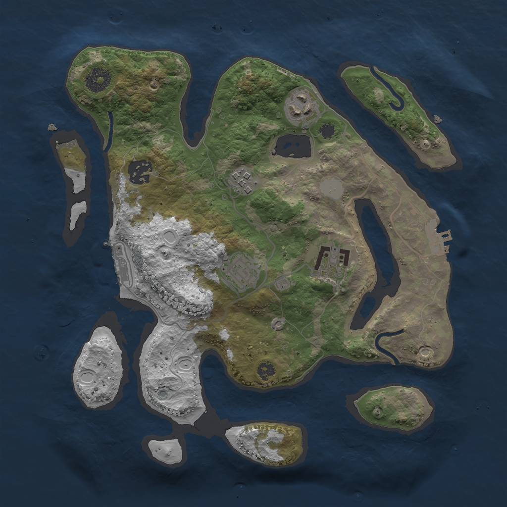 Rust Map: Procedural Map, Size: 3000, Seed: 431068, 12 Monuments
