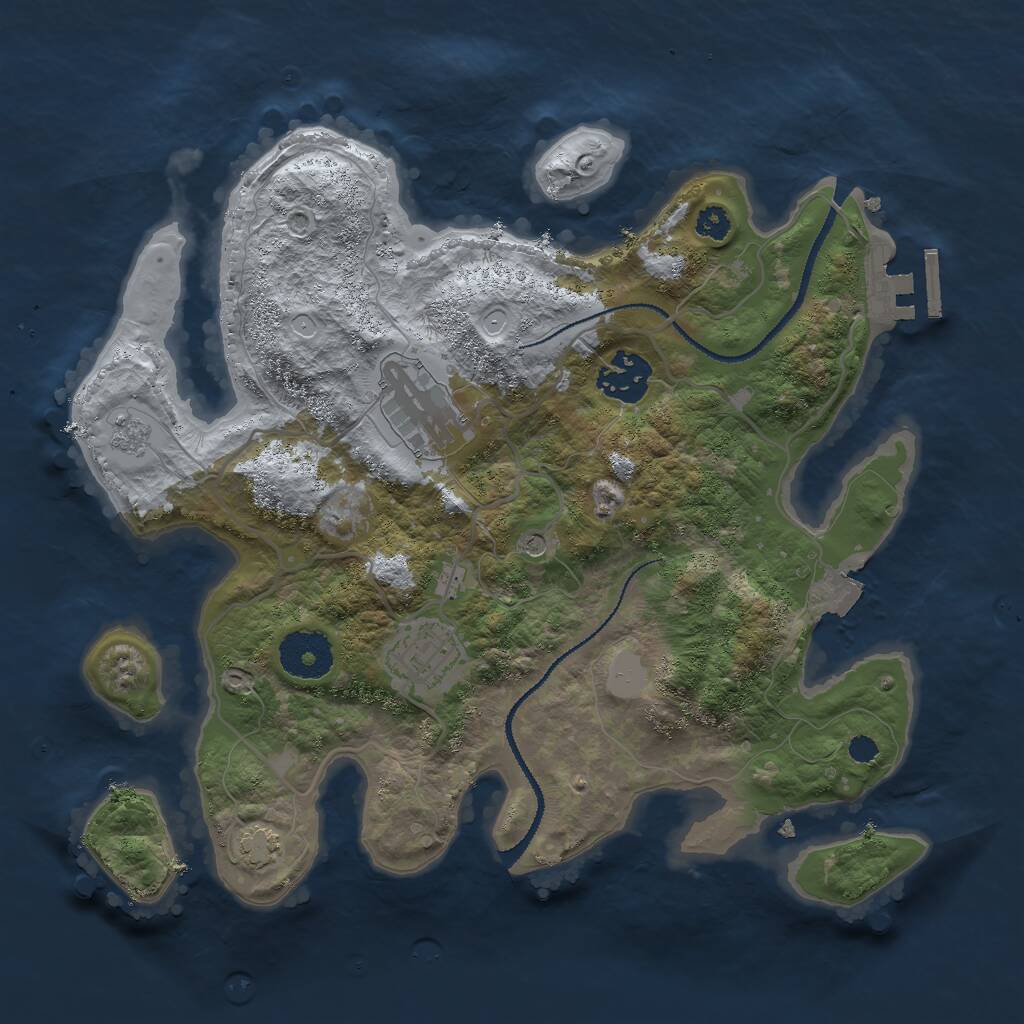 Rust Map: Procedural Map, Size: 3000, Seed: 189783, 8 Monuments