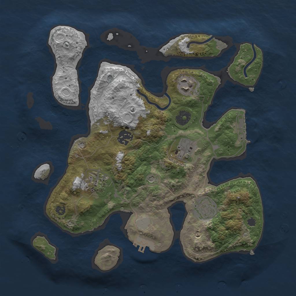 Rust Map: Procedural Map, Size: 3000, Seed: 126396, 13 Monuments