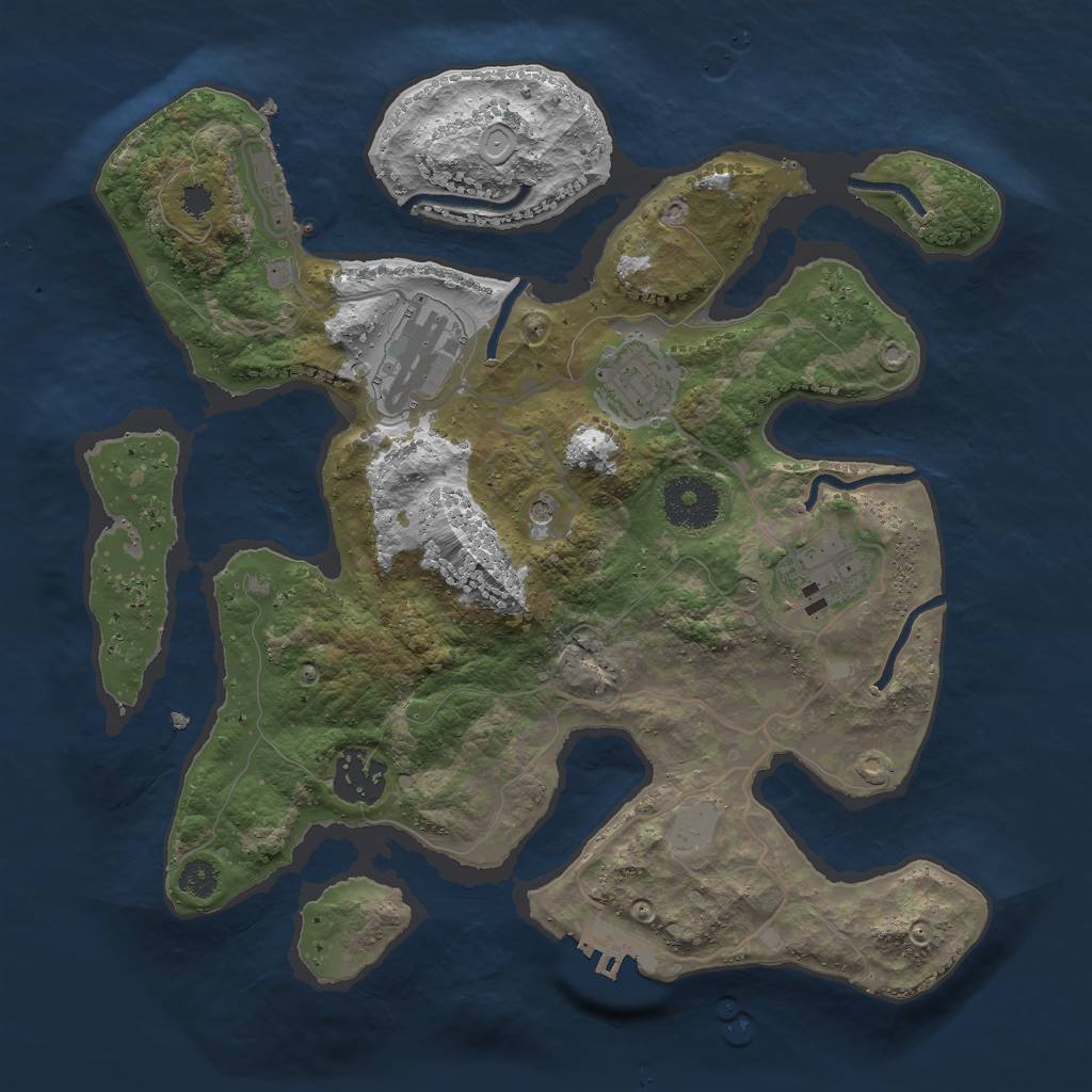 Rust Map: Procedural Map, Size: 3000, Seed: 779131, 12 Monuments