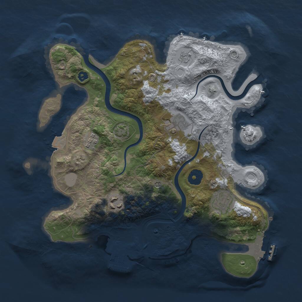 Rust Map: Procedural Map, Size: 3000, Seed: 918802, 10 Monuments