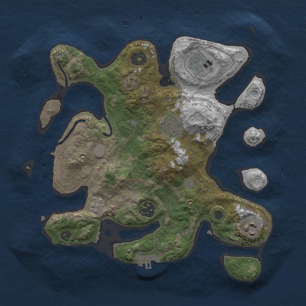 Rust Map: Procedural Map, Size: 3000, Seed: 918802, 12 Monuments