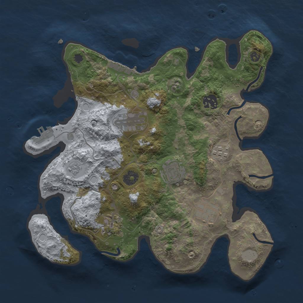 Rust Map: Procedural Map, Size: 3000, Seed: 337267, 12 Monuments