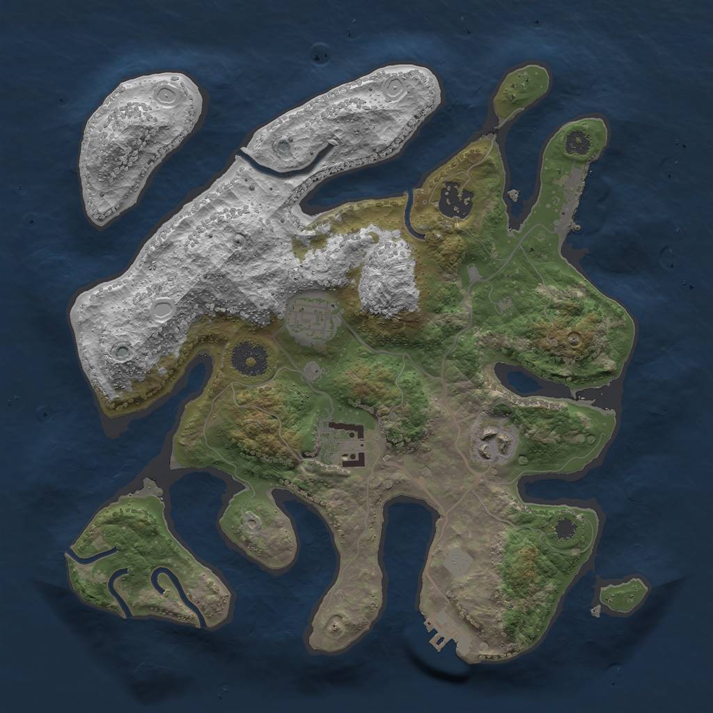 Rust Map: Procedural Map, Size: 3000, Seed: 2407538, 11 Monuments