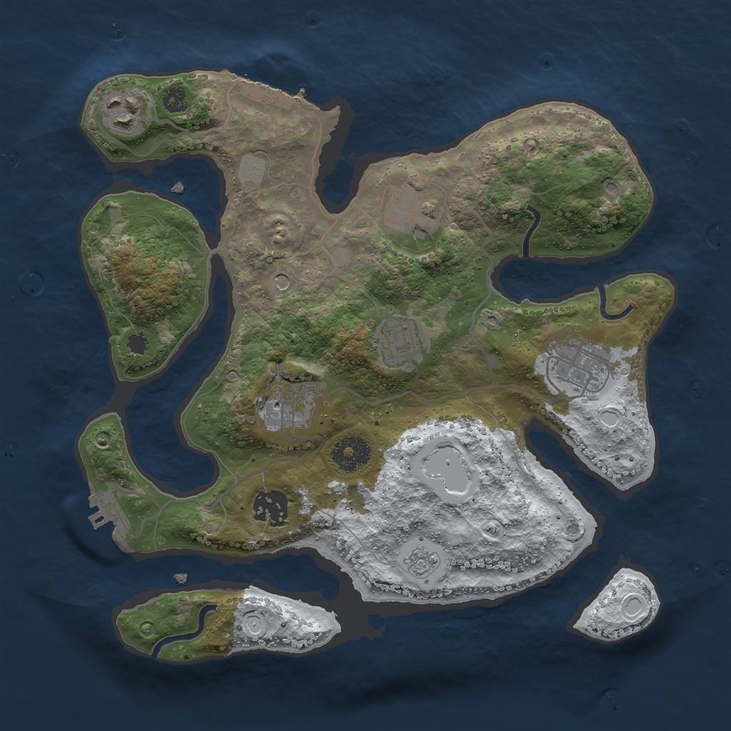 Rust Map: Procedural Map, Size: 3000, Seed: 571243, 15 Monuments