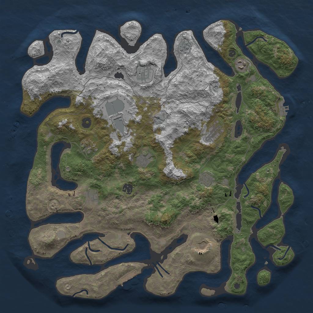 Rust Map: Procedural Map, Size: 4500, Seed: 8675307, 19 Monuments
