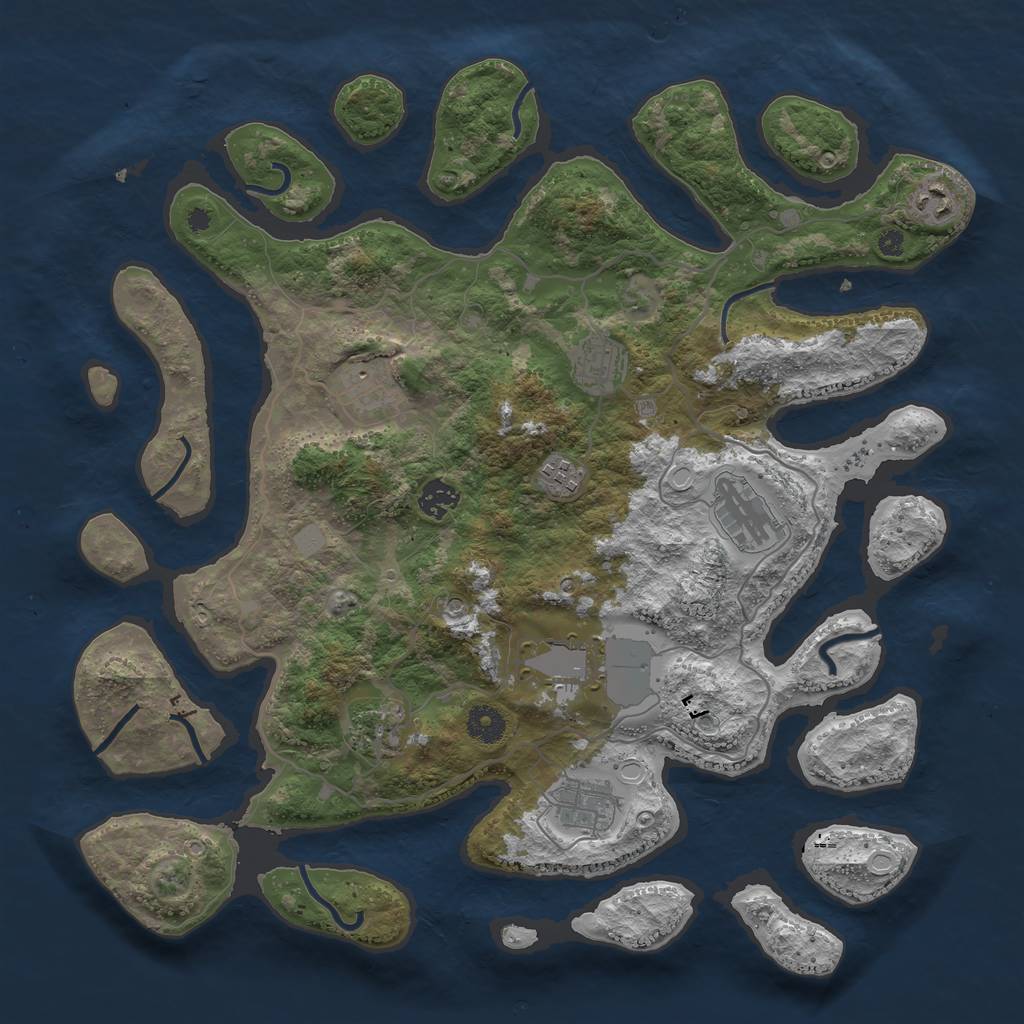 Rust Map: Procedural Map, Size: 4000, Seed: 426219126, 15 Monuments