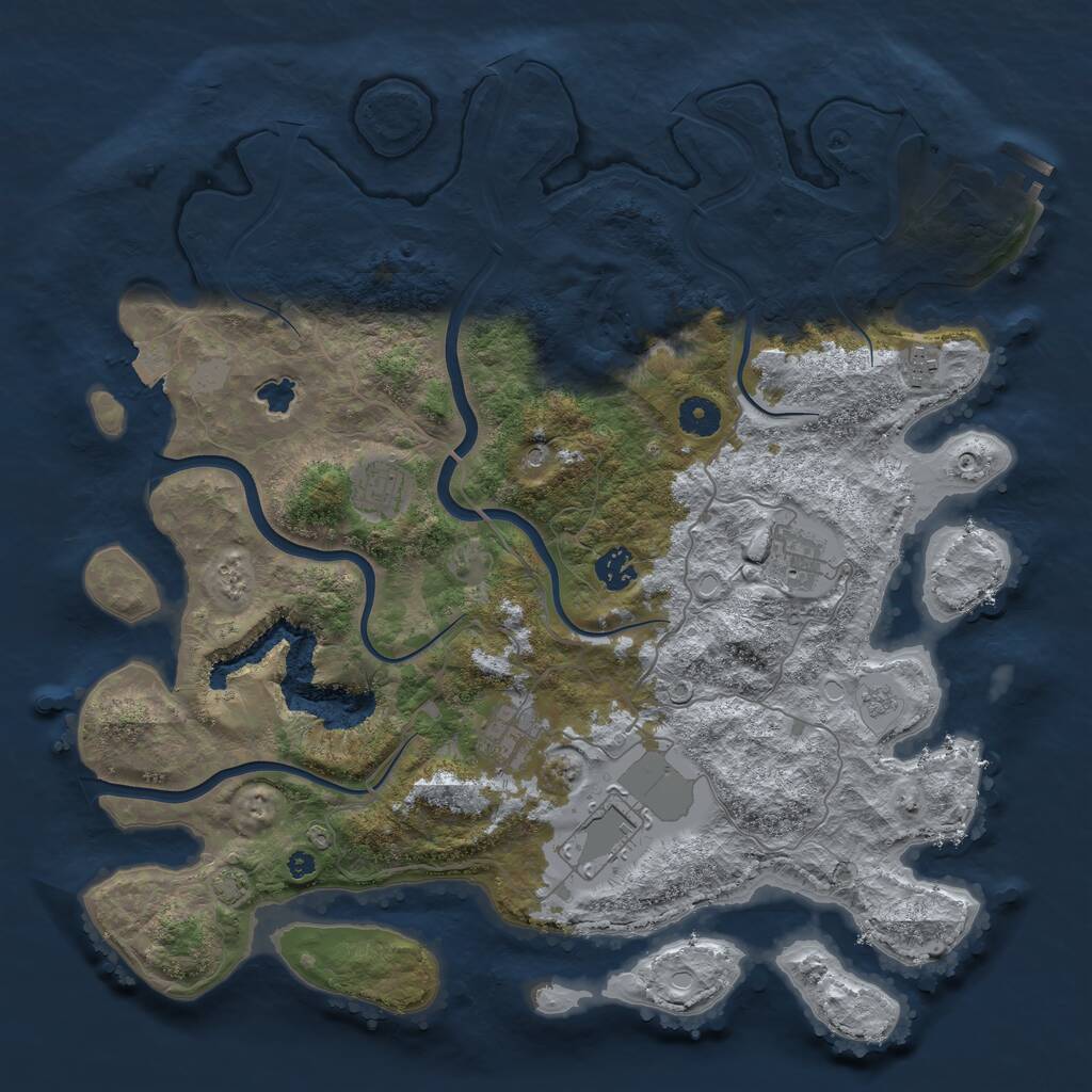 Rust Map: Procedural Map, Size: 4000, Seed: 426219126, 11 Monuments